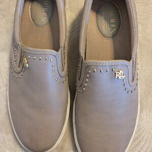 Ralph Lauren Leather Slip On with Gold Detailing